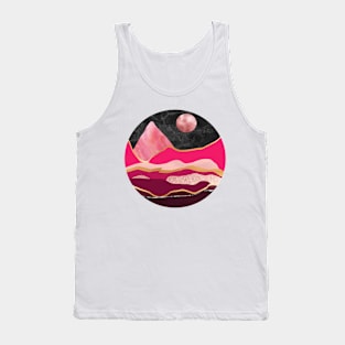 Pink glitter abstract mountain landscape Tank Top